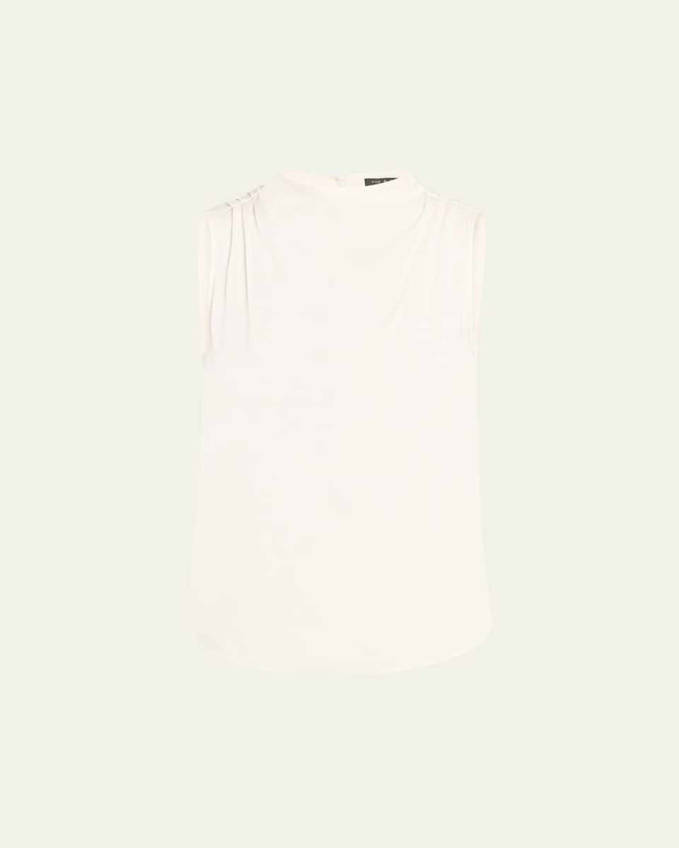 Julie Gathered High-Neck Top
